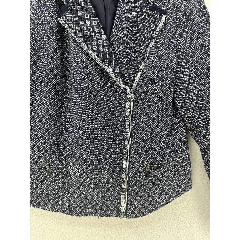 Metaphor Assymetrical Zip Up Raw Hemline 2 Zipper Front Pockets XL Pre-Owned - Picture 5 of 11
